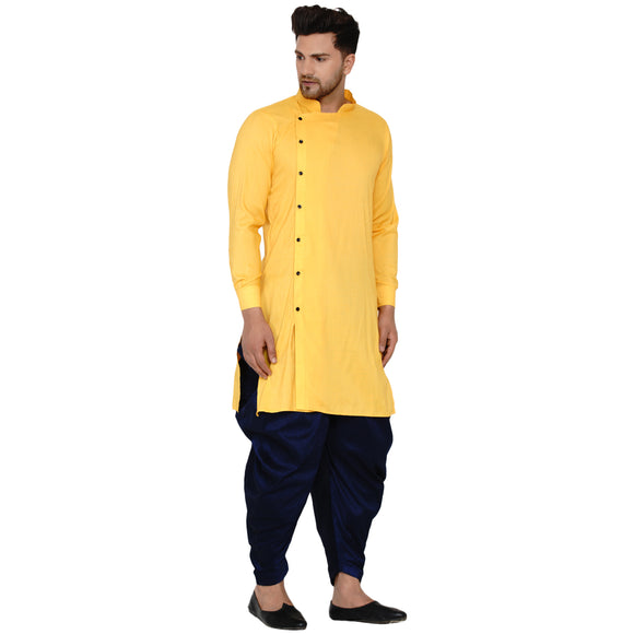 Veera Paridhaan Men's Rayon Side Pattern Full Sleeve long Straight kurta