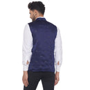 Veera Paridhaan Men's Velvet Satin Print Nehru Jacket-4