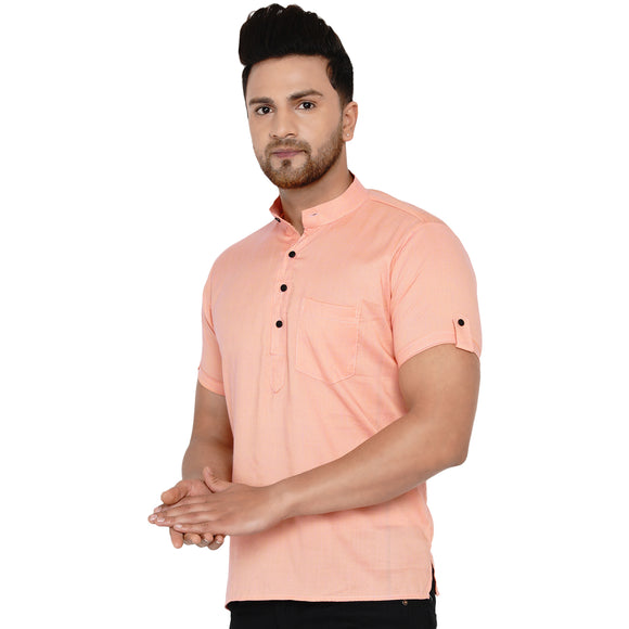 Veera Paridhaan Men's Rayon Half Sleeve Short kurta