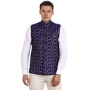 Veera Paridhaan Blue Banarasi Print Nehru Jacket-1