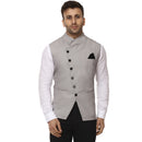 Veera Paridhaan Plain Chinese Collar Sleeveless Cotton Poly Nehru Jacket-8