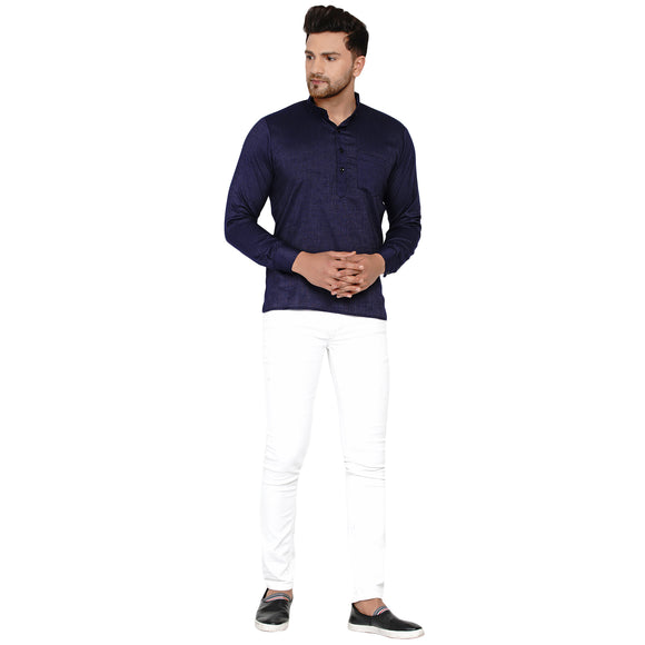 Veera Paridhaan Men's Rayon Full Sleeve Short kurta