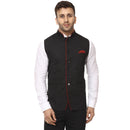 Veera Paridhaan Plain Chinese Collar Sleeveless Cotton Poly Nehru Jacket-3