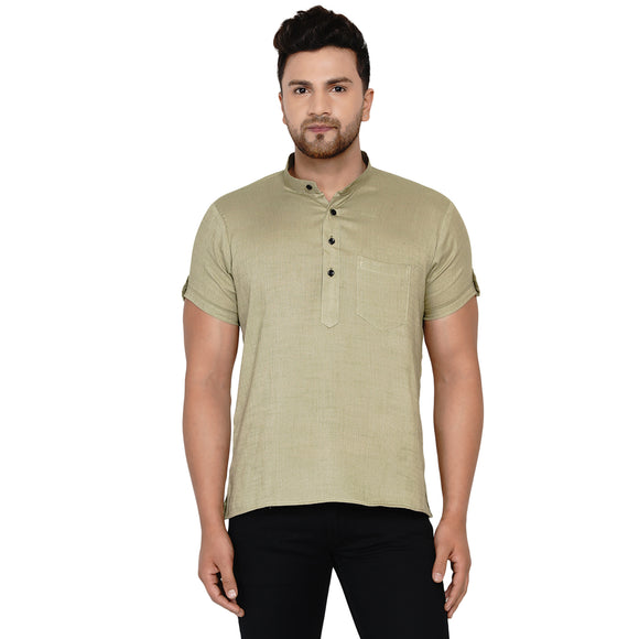 Veera Paridhaan Men's Rayon Half Sleeve Short kurta