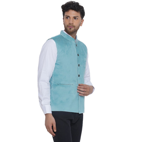 Veera Paridhaan Velvet Solid Nehru Jacket for Men