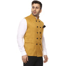 Veera Paridhaan Plain Chinese Collar Sleeveless Cotton Poly Nehru Jacket-41