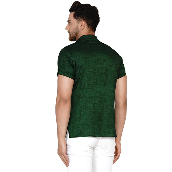 Veera Paridhaan Men's Rayon Half Sleeve Short kurta