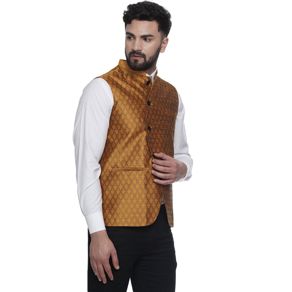 Veera Paridhaan  Jacquard Printed  Silk Nehru Jacket