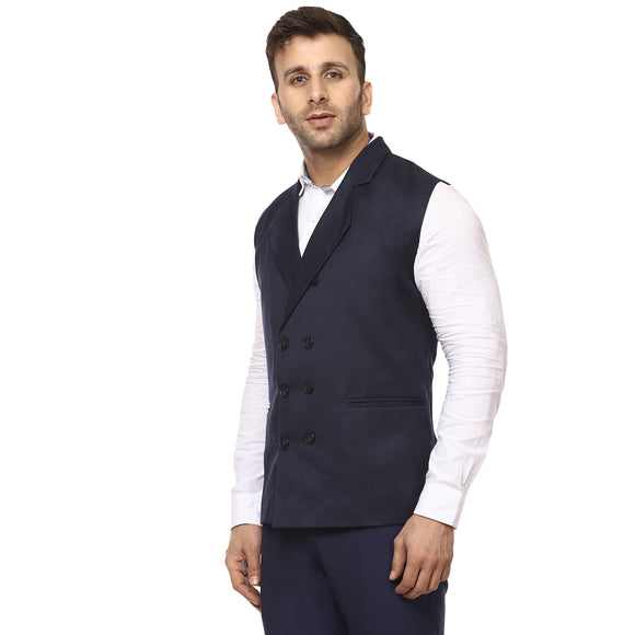 Veera Paridhaan Plain Chinese Collar Sleeveless Cotton Poly Waist Coat