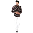 Veera Paridhaan Men's Cotton Sanganeri Printed Full Sleeve Short kurta-73
