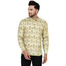 Veera Paridhaan Men's Cotton Printed Full Sleeve Short kurta-1