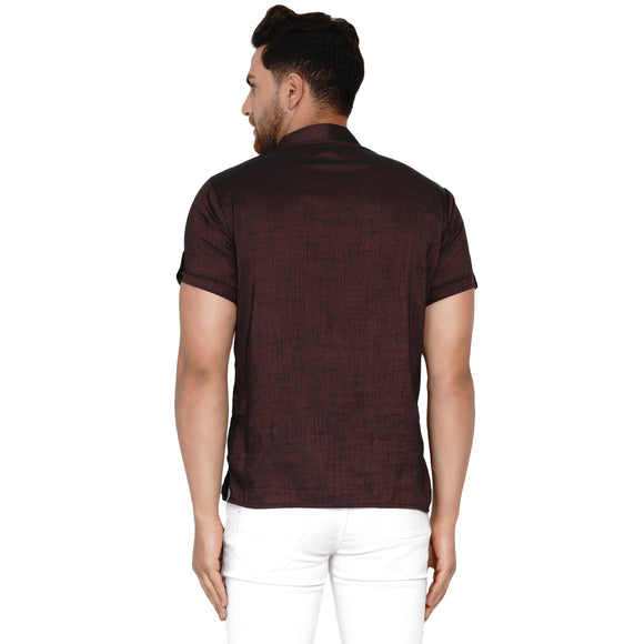 Veera Paridhaan Men's Rayon Half Sleeve Short kurta