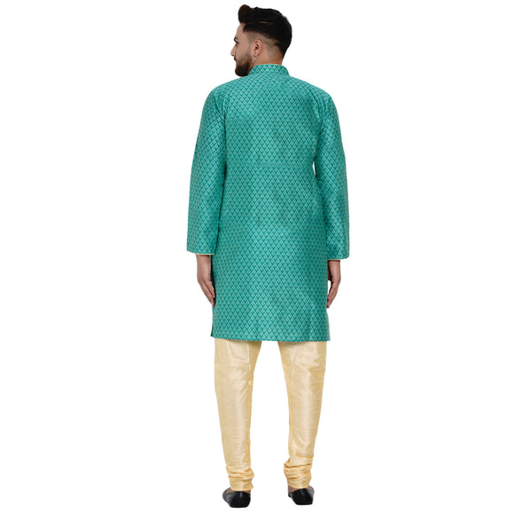 Veera Paridhaan Men's Ethnic Jacquard Full Sleeve Printed Long kurta Set