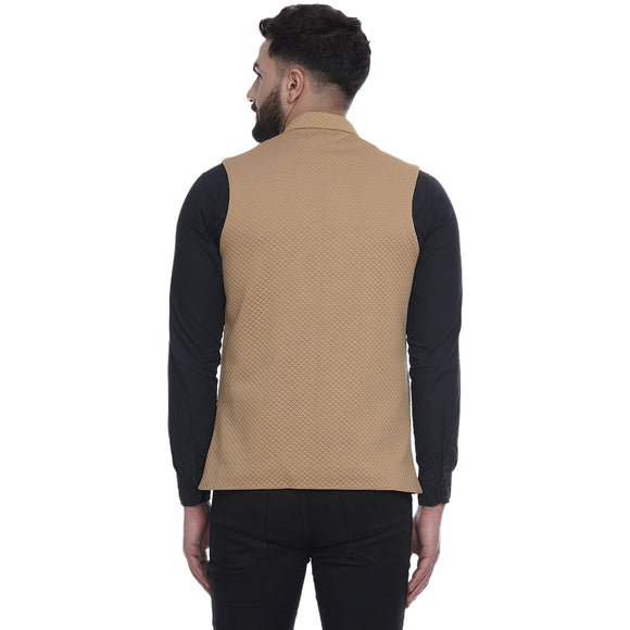 Veera Paridhaan Brown Quilted Nehru Jacket