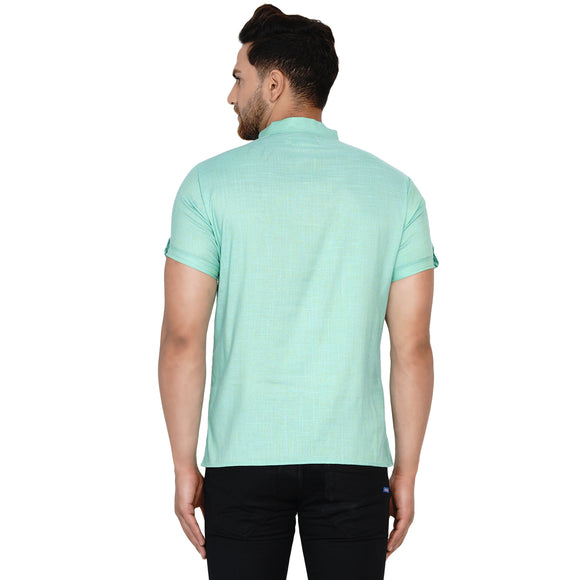 Veera Paridhaan Men's Rayon Half Sleeve Short kurta