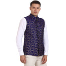 Veera Paridhaan Blue Banarasi Print Nehru Jacket-4