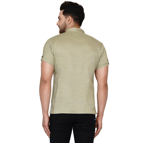 Veera Paridhaan Men's Rayon Half Sleeve Short kurta