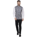 Veera Paridhaan Multi Print Pure cotton knitted Blue Nehru Jacket-27