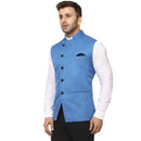 Veera Paridhaan Plain Chinese Collar Sleeveless Cotton Poly Nehru Jacket-18