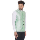 Veera Paridhaan Men's Plain Banarasi Nehru Jacket-2