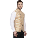 Veera Paridhaan Banarasi Jacquard Print Golden Nehru Jacket-26
