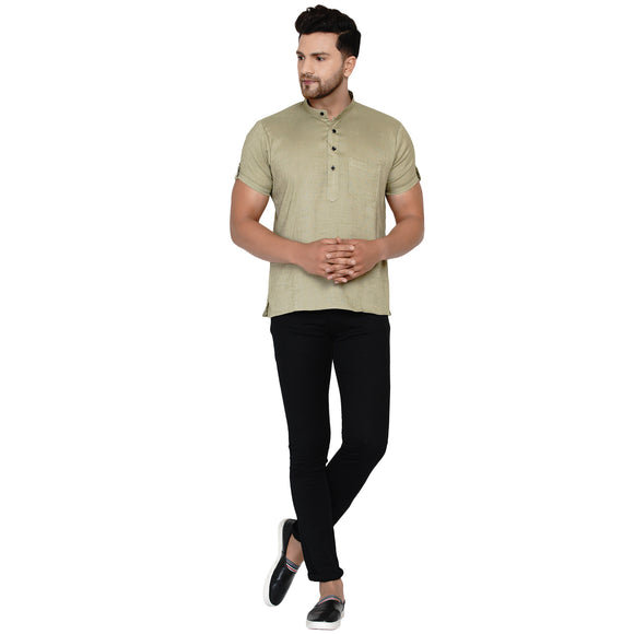 Veera Paridhaan Men's Rayon Half Sleeve Short kurta