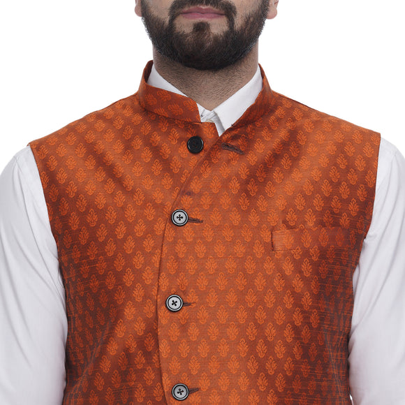 Veera Paridhaan  Jacquard Printed  Silk Nehru Jacket