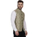 Veera Paridhaan Banarasi Jacquard Print Golden Nehru Jacket-19