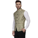 Veera Paridhaan Banarasi Jacquard Print Golden Nehru Jacket-9
