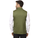 Veera Paridhaan Plain Chinese Collar Sleeveless Cotton jute Nehru Jacket-4