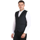 Veera Paridhaan Black Striped Cotton Poly Waistcoat-8