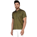 Veera Paridhaan Men's Rayon Half Sleeve Short kurta-24