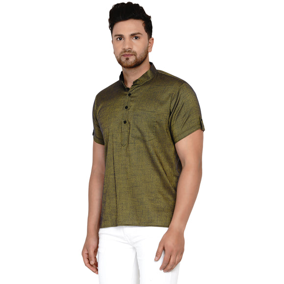 Veera Paridhaan Men's Rayon Half Sleeve Short kurta