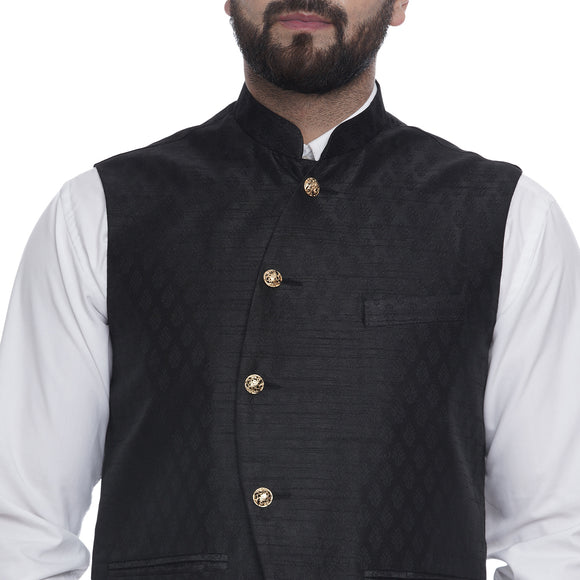 Veera Paridhaan  Jacquard Printed  Silk Nehru Jacket
