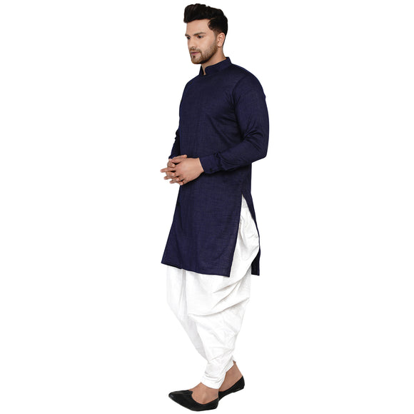 Veera Paridhaan Men's Rayon Side Pattern Full Sleeve long Straight kurta