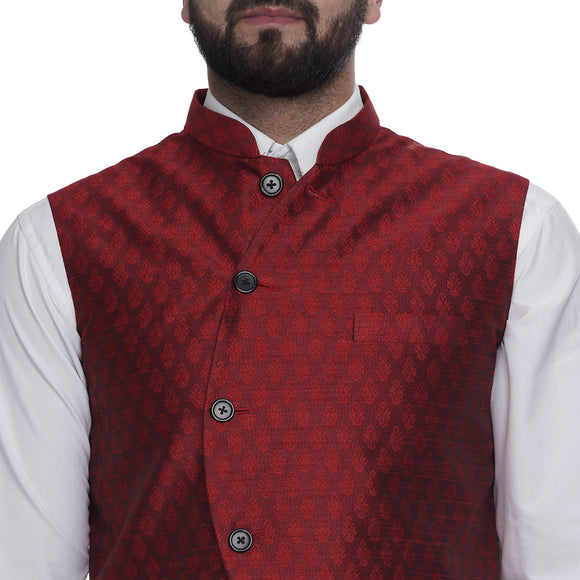 Veera Paridhaan  Jacquard Printed  Silk Nehru Jacket