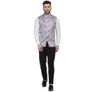 Veera Paridhaan Satin Print Grey Nehru Jacket-5