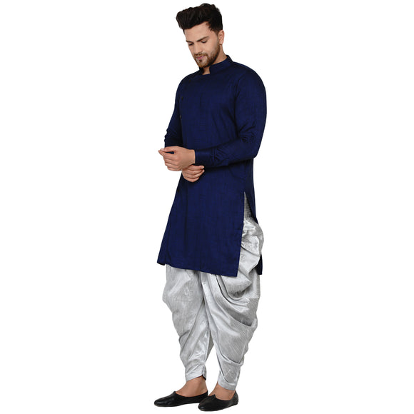 Veera Paridhaan Men's Rayon Side Pattern Full Sleeve long Straight kurta