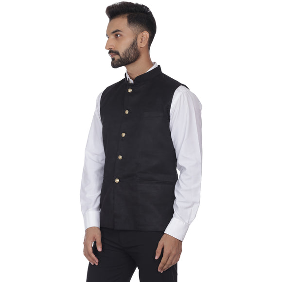 Veera Paridhaan Solid  Suede Velvet  Nehru Jacket