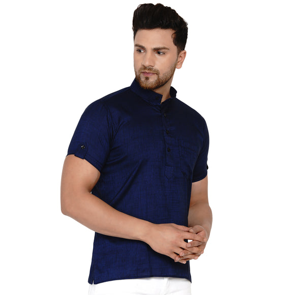 Veera Paridhaan Men's Rayon Half Sleeve Short kurta
