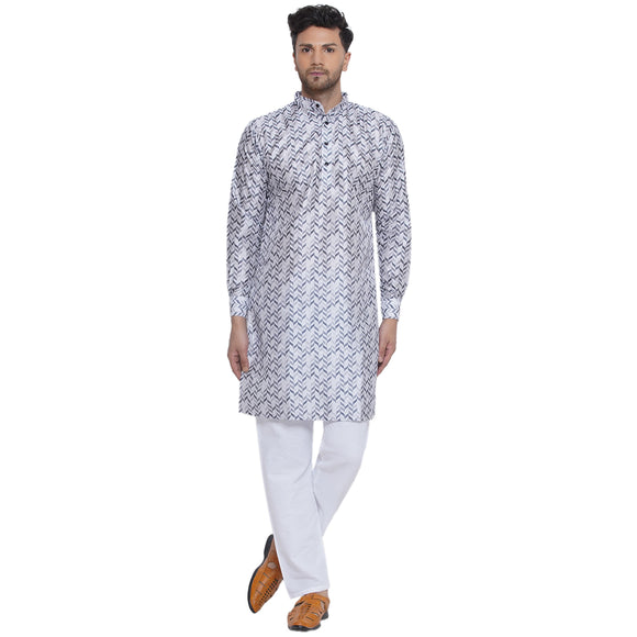 Veera Paridhaan Printed Jacquard Long Kurta for Men