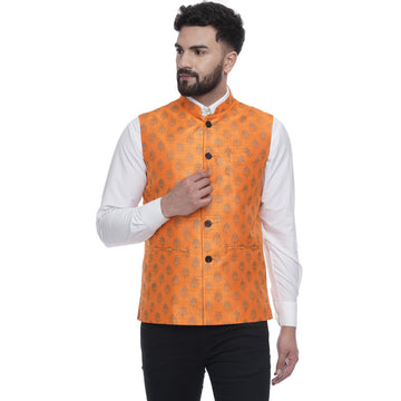 Veera Paridhaan  Jacquard Printed  Silk Nehru Jacket