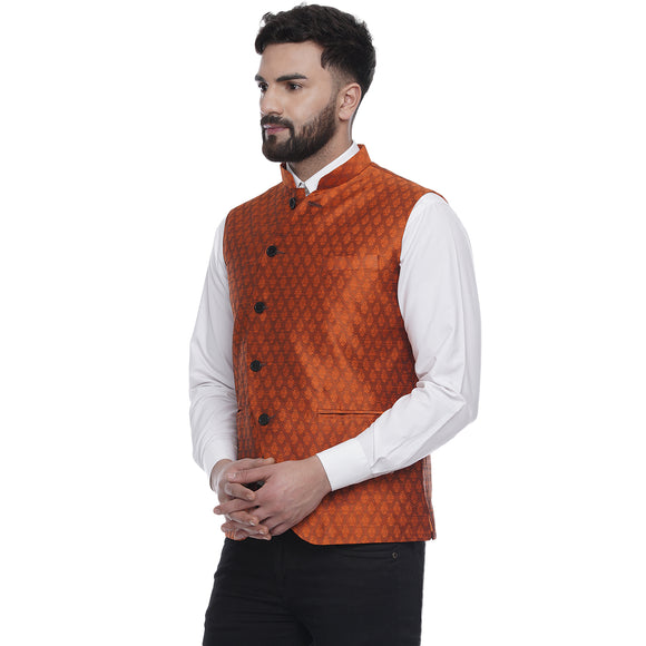 Veera Paridhaan  Jacquard Printed  Silk Nehru Jacket