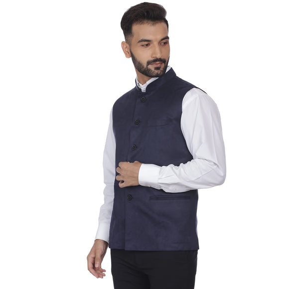Veera Paridhaan Solid  Suede Velvet  Nehru Jacket