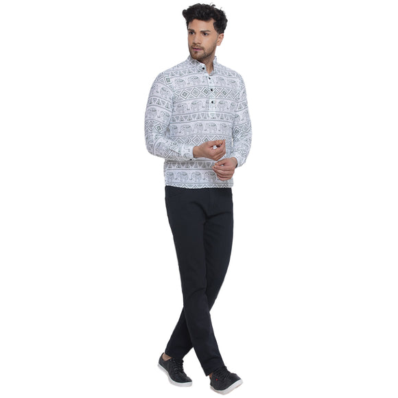 Veera Paridhaan Sanganeri Printed Short Kurta for Men