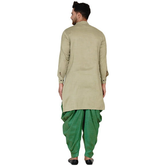 Veera Paridhaan Men's Rayon Side Pattern Full Sleeve long Straight kurta
