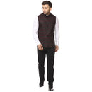 Veera Paridhaan Checkered Chinese Collar Sleeveless Cotton jute Nehru Jacket-11