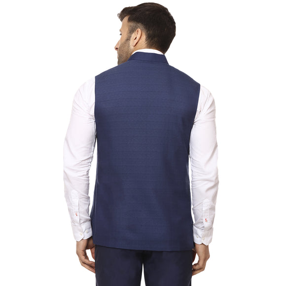 Veera Paridhaan Plain Chinese Collar Sleeveless Cotton Poly Nehru Jacket
