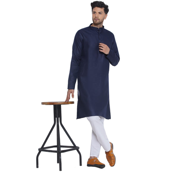 Veera Paridhaan Solid Cotton Long Kurta for Men