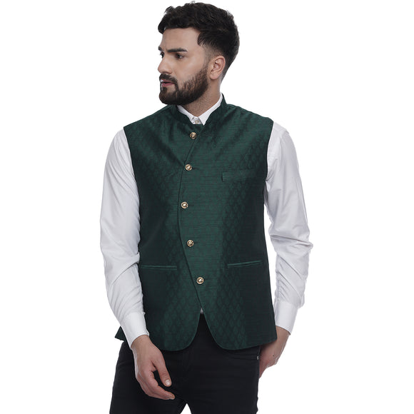 Veera Paridhaan  Jacquard Printed  Silk Nehru Jacket